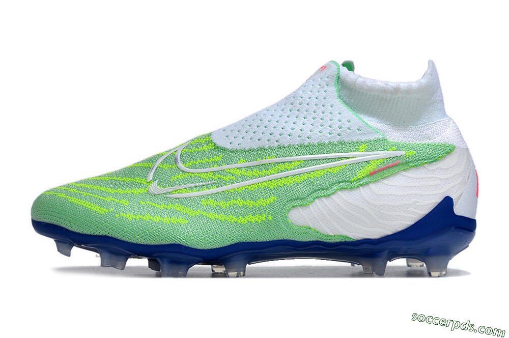 Nike Phantom GX DF Elite FG High-Tops Football Boots - Green/White/Blue 2