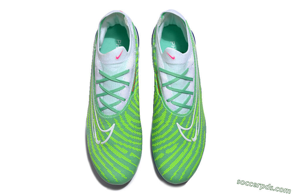 Nike Phantom GX Elite FG Low-Tops Football Boots - Green/White/Blue 4