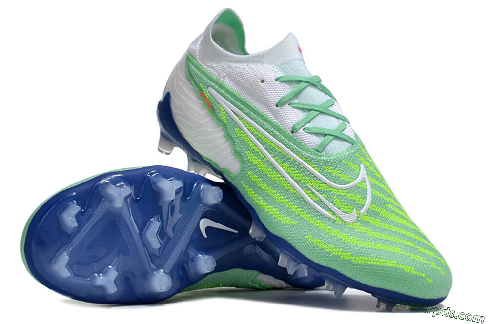 Nike Phantom GX Elite FG Low-Tops Football Boots - Green/White/Blue 3