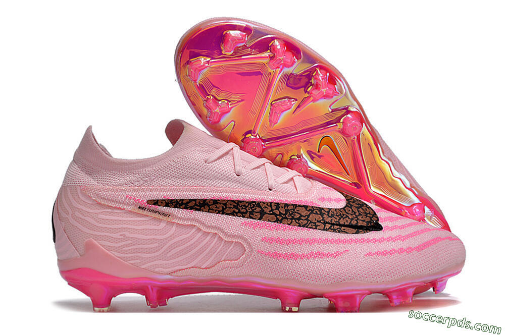 Nike Phantom GX Elite FG Low-Tops Football Boots - Pink/Black/Gold 1