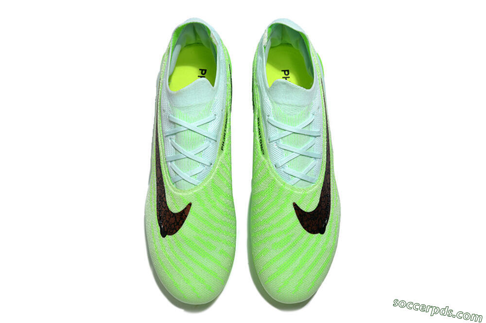 Nike Phantom GX Elite FG Low-Tops Football Boots - Green/Black/Gold 4
