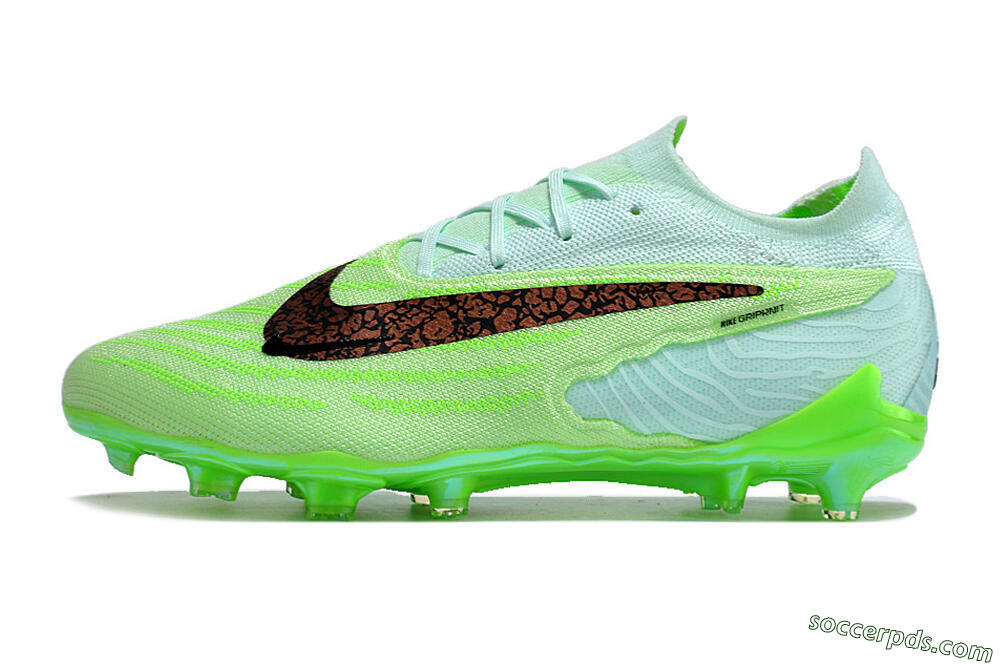 Nike Phantom GX Elite FG Low-Tops Football Boots - Green/Black/Gold 2