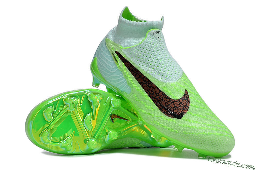 Nike Phantom GX DF Elite FG High-Tops Football Boots - Green/Black/Brown 3