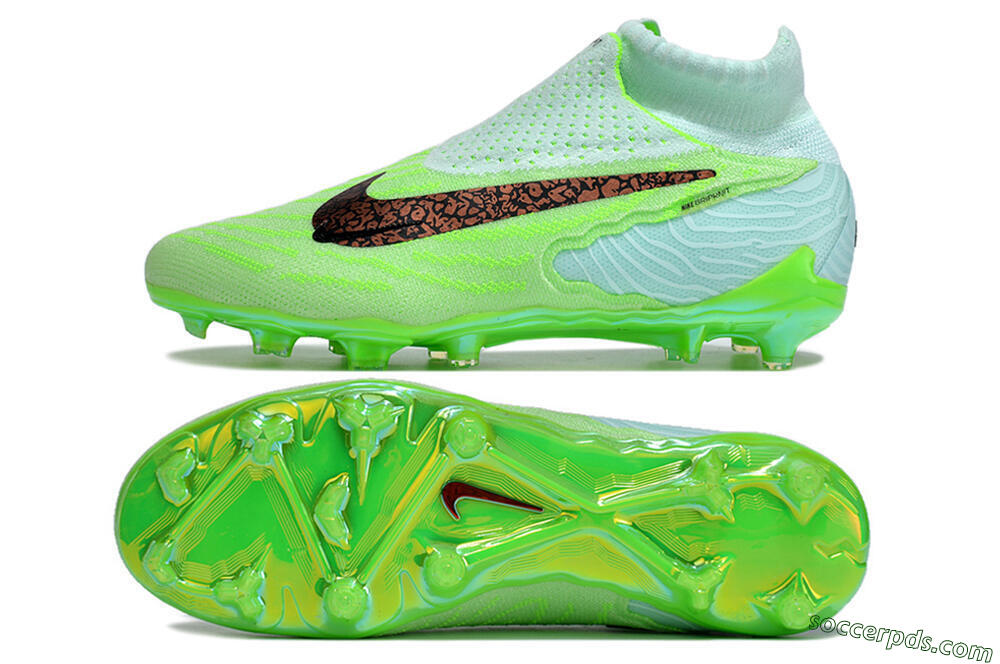 Nike Phantom GX DF Elite FG High-Tops Football Boots - Green/Black/Brown 0