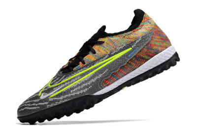 Nike Phantom GX Elite TF Low-Tops Football Shoes - Grey/Green/Rainbow