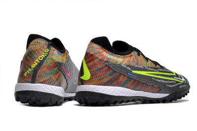Nike Phantom GX Elite TF Low-Tops Football Shoes - Grey/Green/Rainbow