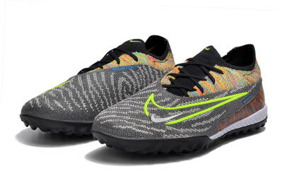 Nike Phantom GX Elite TF Low-Tops Football Shoes - Grey/Green/Rainbow