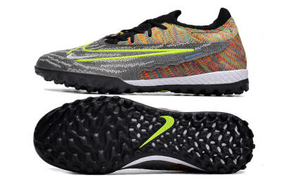 Nike Phantom GX Elite TF Low-Tops Football Shoes - Grey/Green/Rainbow