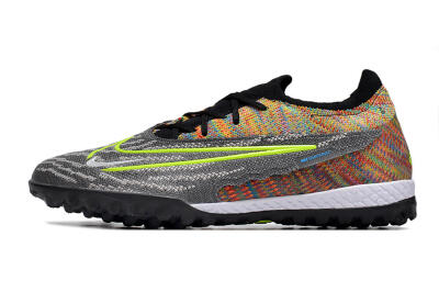 Nike Phantom GX Elite TF Low-Tops Football Shoes - Grey/Green/Rainbow