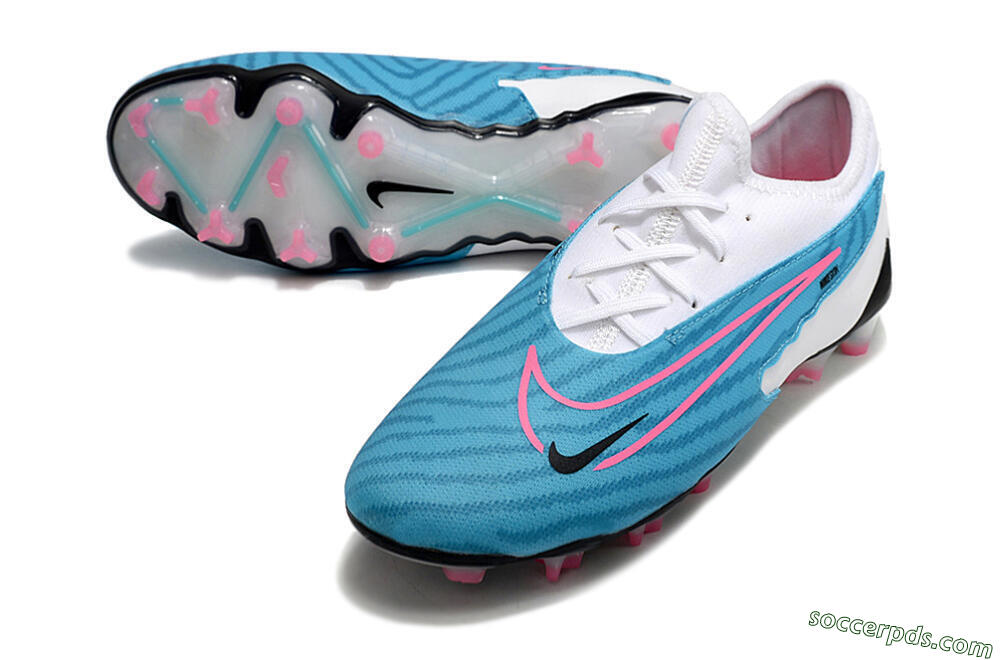 Nike Phantom GX Academy FG Low-Tops Football Boots - Blue/White/Pink 3