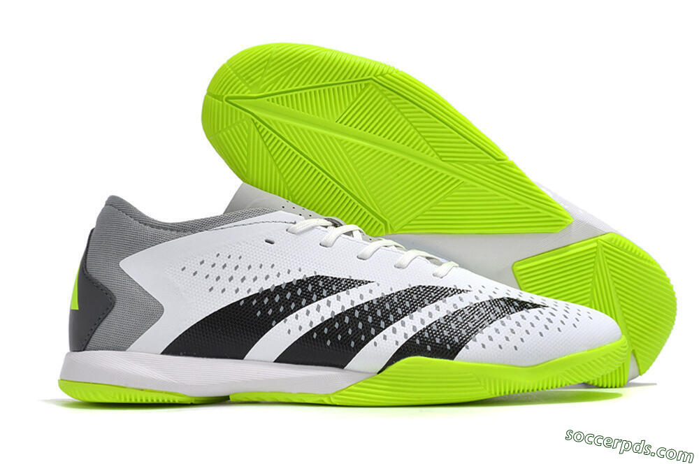 Adidas Predator Accuracy.3 IC Low-Tops Football Shoes - White/Black/Green/Grey 1