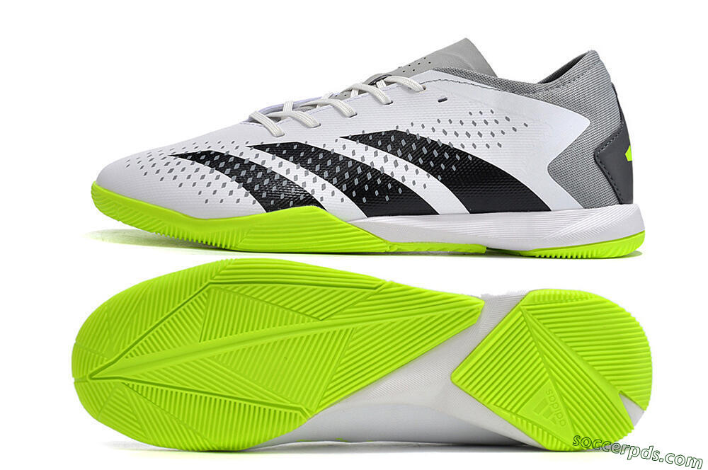 Adidas Predator Accuracy.3 IC Low-Tops Football Shoes - White/Black/Green/Grey 0