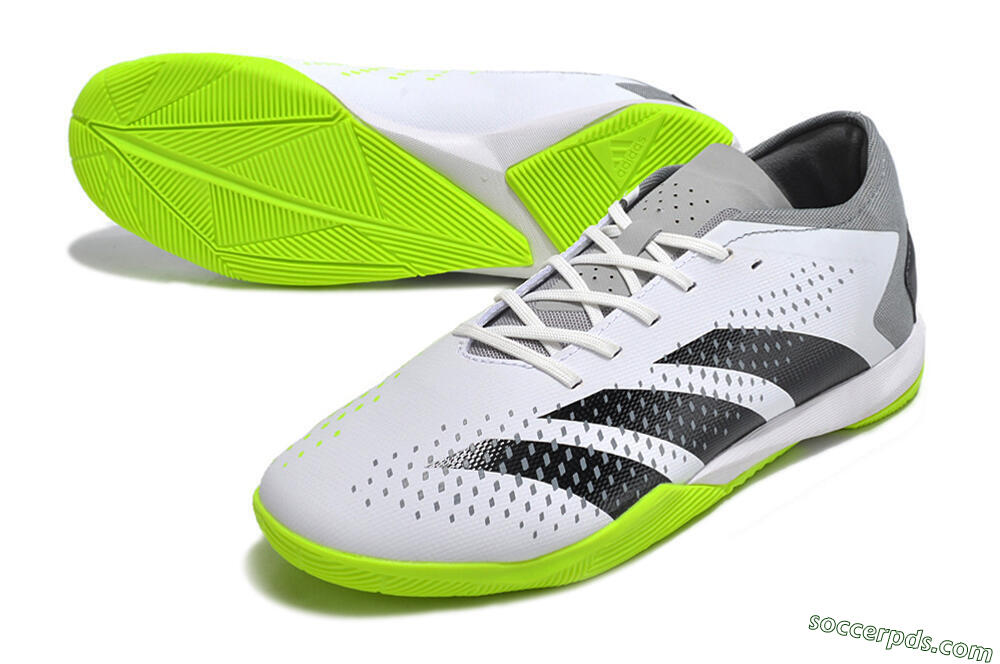 Adidas Predator Accuracy.3 IC Low-Tops Football Shoes - White/Black/Green/Grey 3