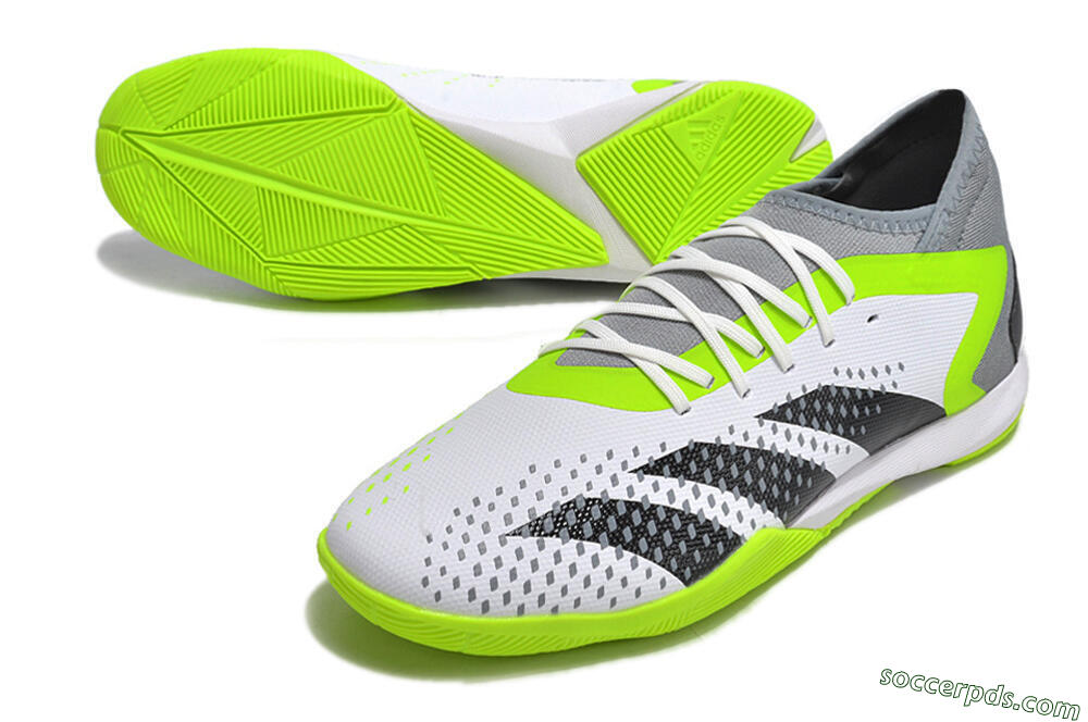 Adidas Predator Accuracy.1 IC High-Tops Football Shoes - White/Black/Green/Grey 3
