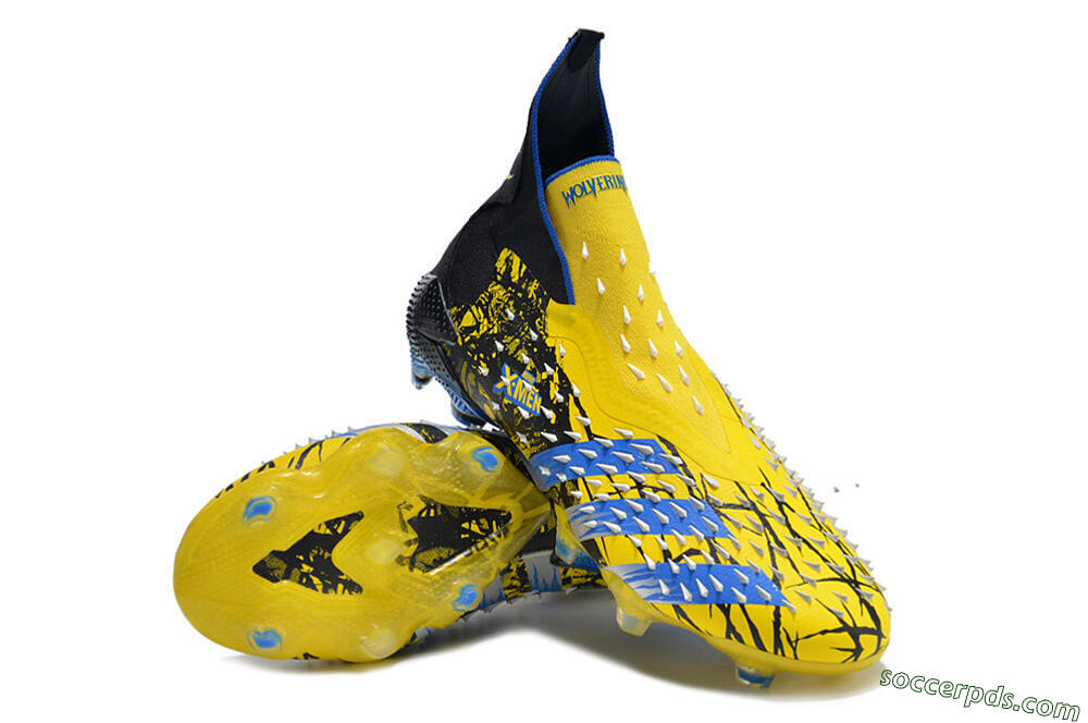 Adidas Predator Freak+ FG High-Tops Football Boots - Yellow/Blue/Black 3