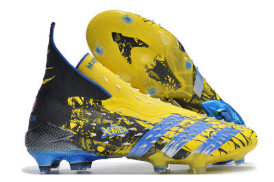 Adidas Predator Freak+ FG High-Tops Football Boots - Yellow/Blue/Black