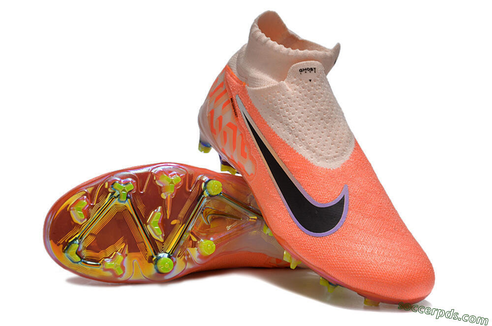 Nike Phantom GX DF Elite FG High-Tops Football Boots - Orange/Black/Purple 3