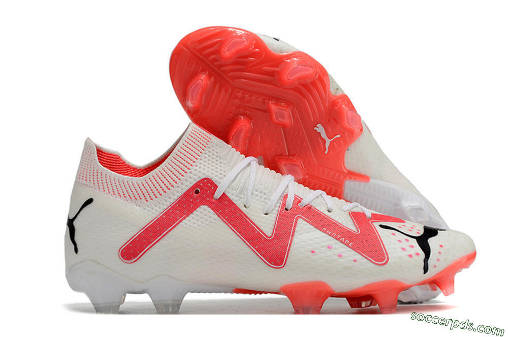 Puma Future Ultimate FG Low-Tops Football Boots - White/Pink/Black 1
