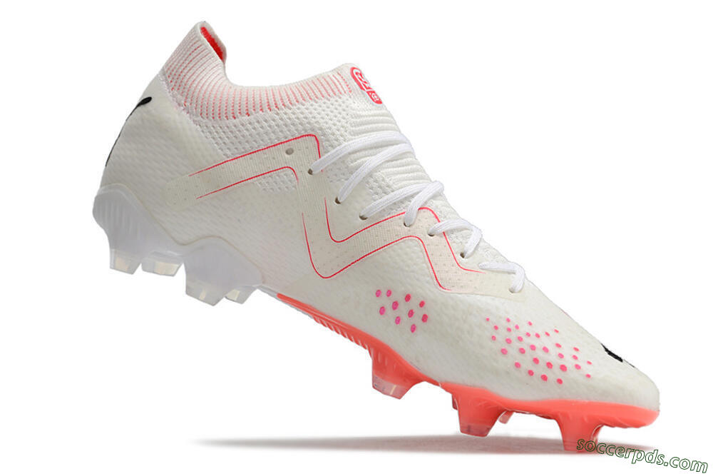 Puma Future Ultimate FG Low-Tops Football Boots - White/Pink/Black 4