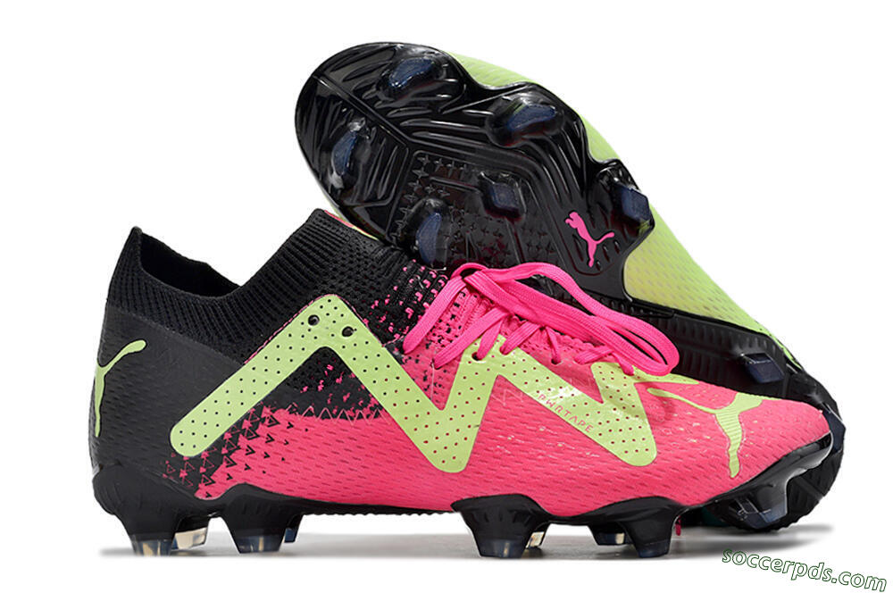 Puma Future Ultimate FG Low-Tops Football Boots - Green/Pink/Black 1