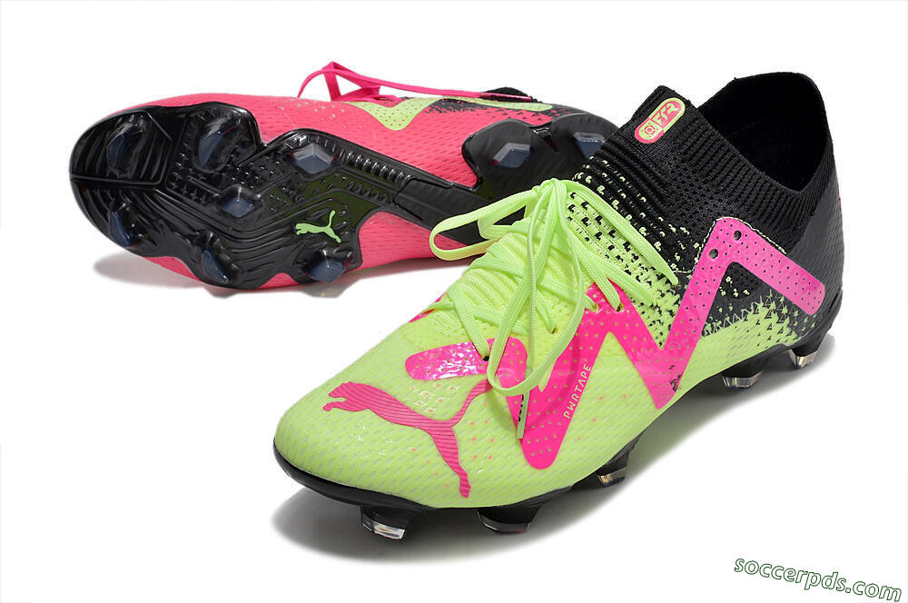 Puma Future Ultimate FG Low-Tops Football Boots - Green/Pink/Black 3