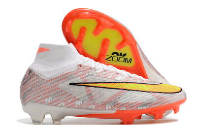 Nike Air Zoom Mercurial Superfly 9 Elite FG High-Tops Football Boots - White/Orange/Sliver