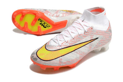 Nike Air Zoom Mercurial Superfly 9 Elite FG High-Tops Football Boots - White/Orange/Sliver