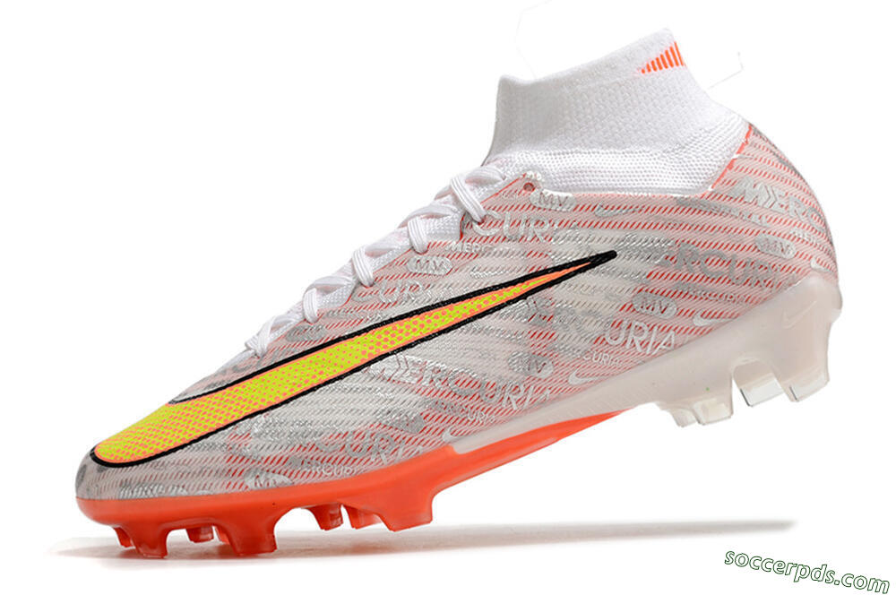 Nike Air Zoom Mercurial Superfly 9 Elite FG High-Tops Football Boots - White/Orange/Sliver 5