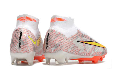 Nike Air Zoom Mercurial Superfly 9 Elite FG High-Tops Football Boots - White/Orange/Sliver