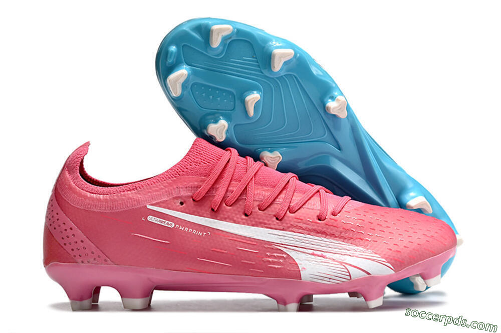 Puma Ultra Ultimate FG Low-Tops Football Boots - Blue/White/Pink 1