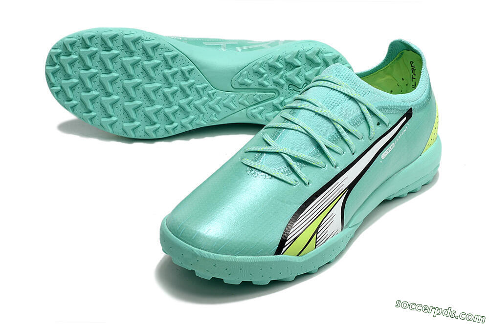 Puma Ultra Ultimate TF Low-Tops Football Shoes - Blue/Yellow/Silver 3