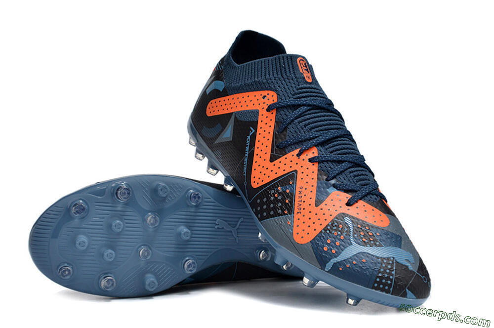 Puma Future Ultimate MG Low-Tops Football Boots - Blue/Orange/Blue 3