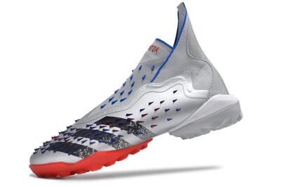 Adidas Predator Freak+ TF High-Tops Football Shoes - Silver/Blue/Red