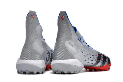 Adidas Predator Freak+ TF High-Tops Football Shoes - Silver/Blue/Red