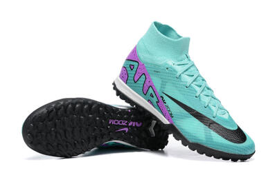 Nike Air Zoom Mercurial Superfly 9 Elite TF High-Tops Football Shoes - Blue/Black/Purple
