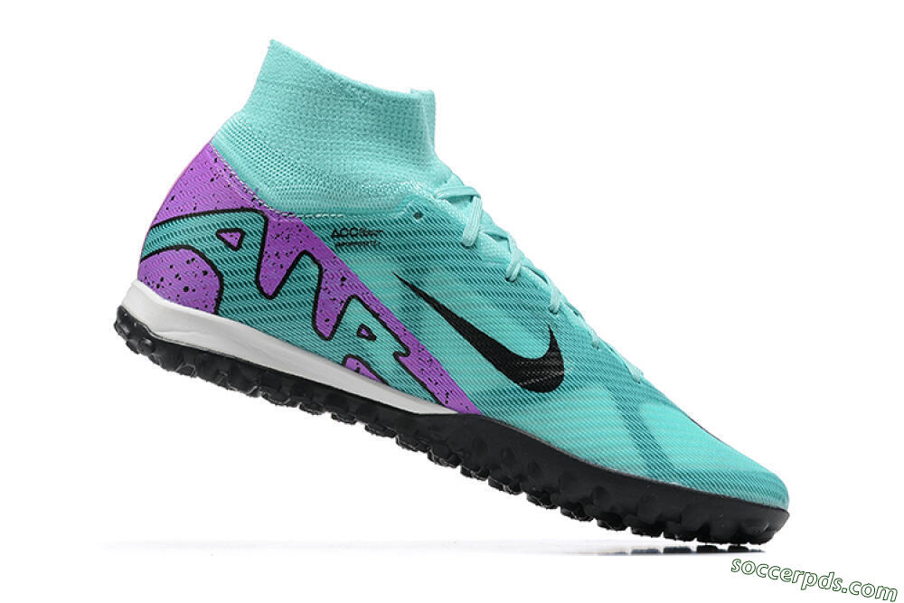Nike Air Zoom Mercurial Superfly 9 Elite TF High-Tops Football Shoes - Blue/Black/Purple 7