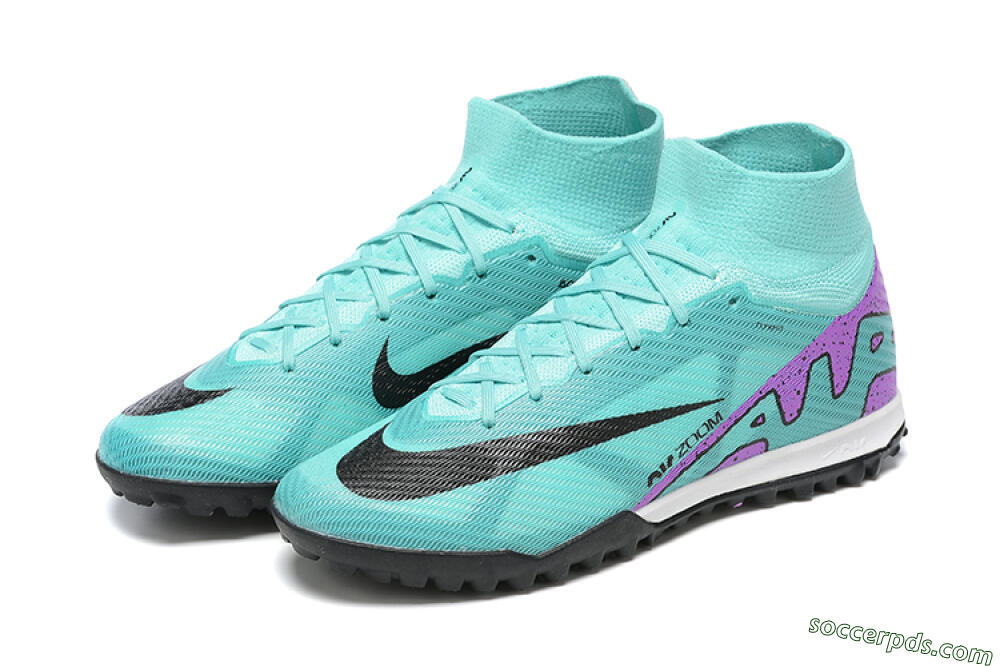 Nike Air Zoom Mercurial Superfly 9 Elite TF High-Tops Football Shoes - Blue/Black/Purple 9