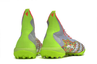Adidas Predator Freak+ TF High-Tops Football Shoes - Grey/Red/Yellow
