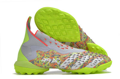 Adidas Predator Freak+ TF High-Tops Football Shoes - Grey/Red/Yellow