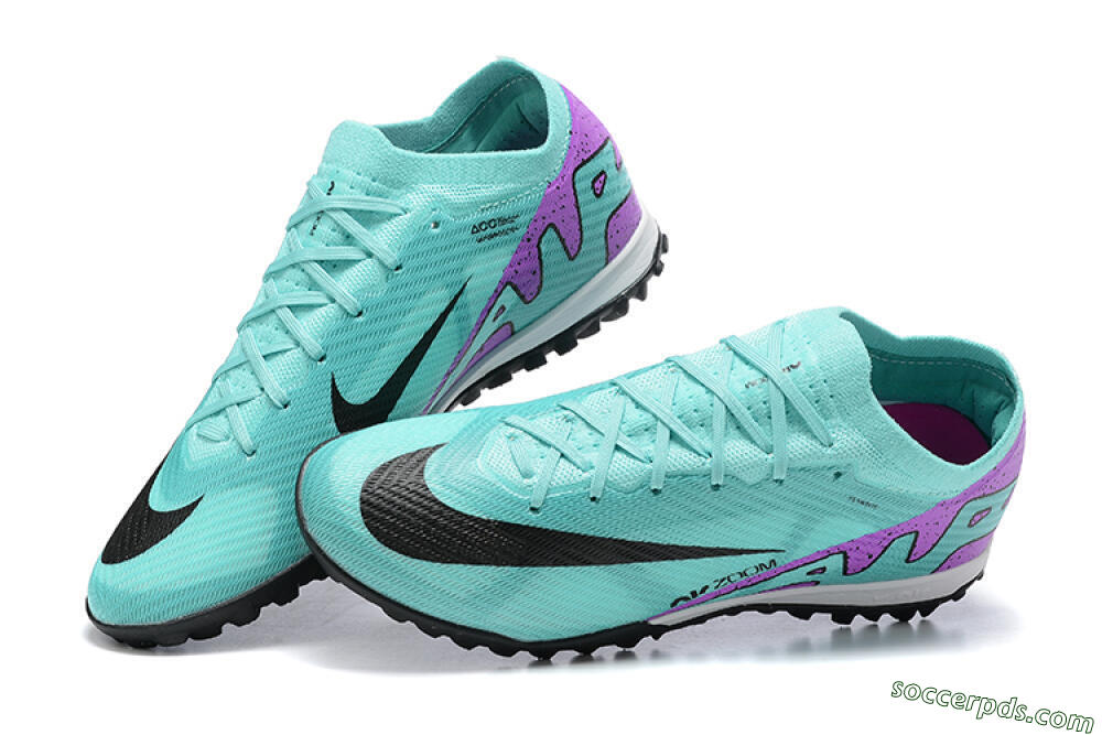 Nike Air Zoom Mercurial Vapor 15 Elite TF Low-Tops Football Shoes - Blue/Black/Purple 5