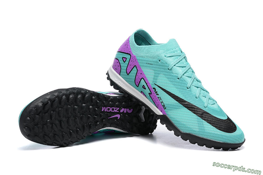 Nike Air Zoom Mercurial Vapor 15 Elite TF Low-Tops Football Shoes - Blue/Black/Purple 4