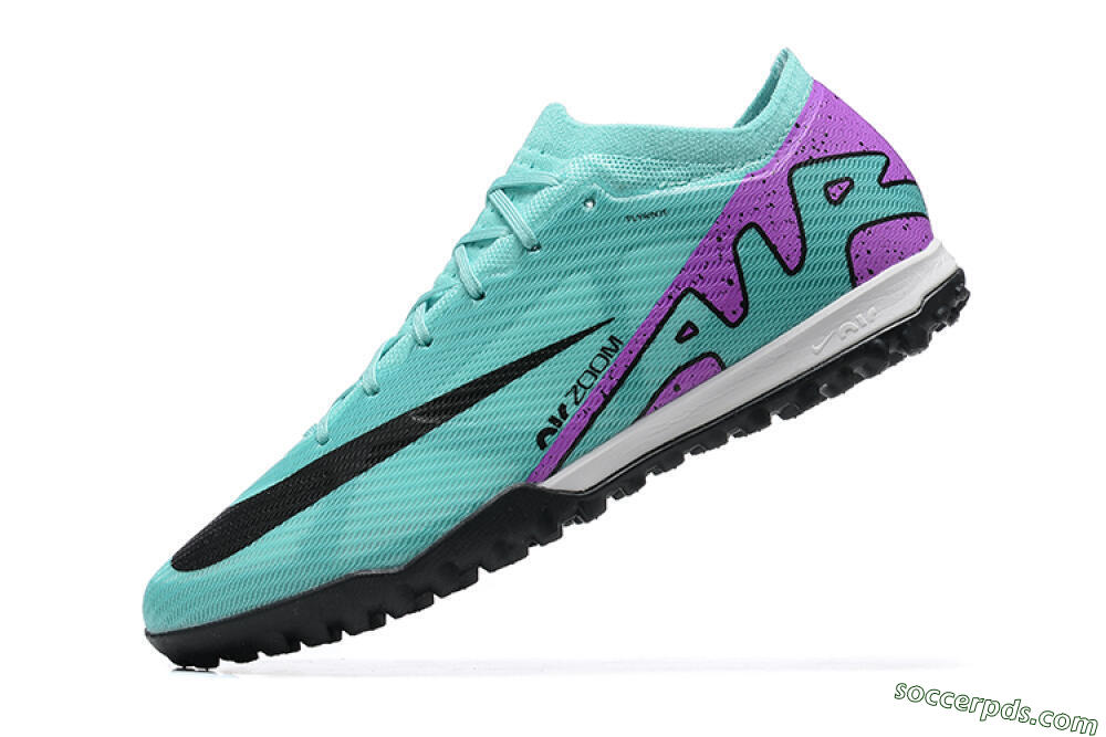 Nike Air Zoom Mercurial Vapor 15 Elite TF Low-Tops Football Shoes - Blue/Black/Purple 7