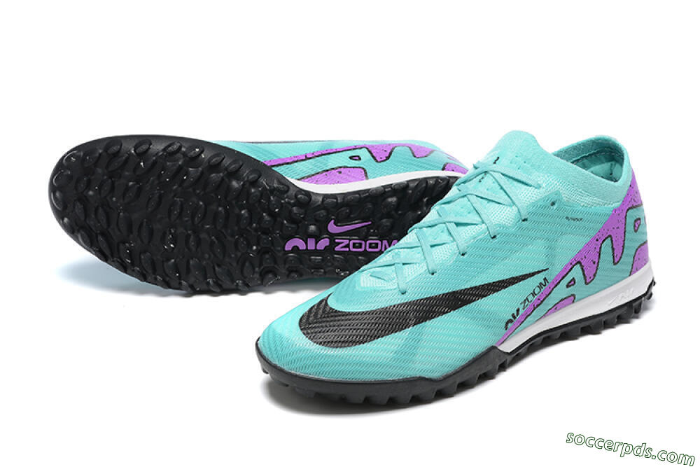 Nike Air Zoom Mercurial Vapor 15 Elite TF Low-Tops Football Shoes - Blue/Black/Purple 3