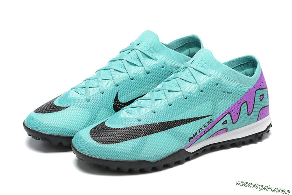 Nike Air Zoom Mercurial Vapor 15 Elite TF Low-Tops Football Shoes - Blue/Black/Purple 9