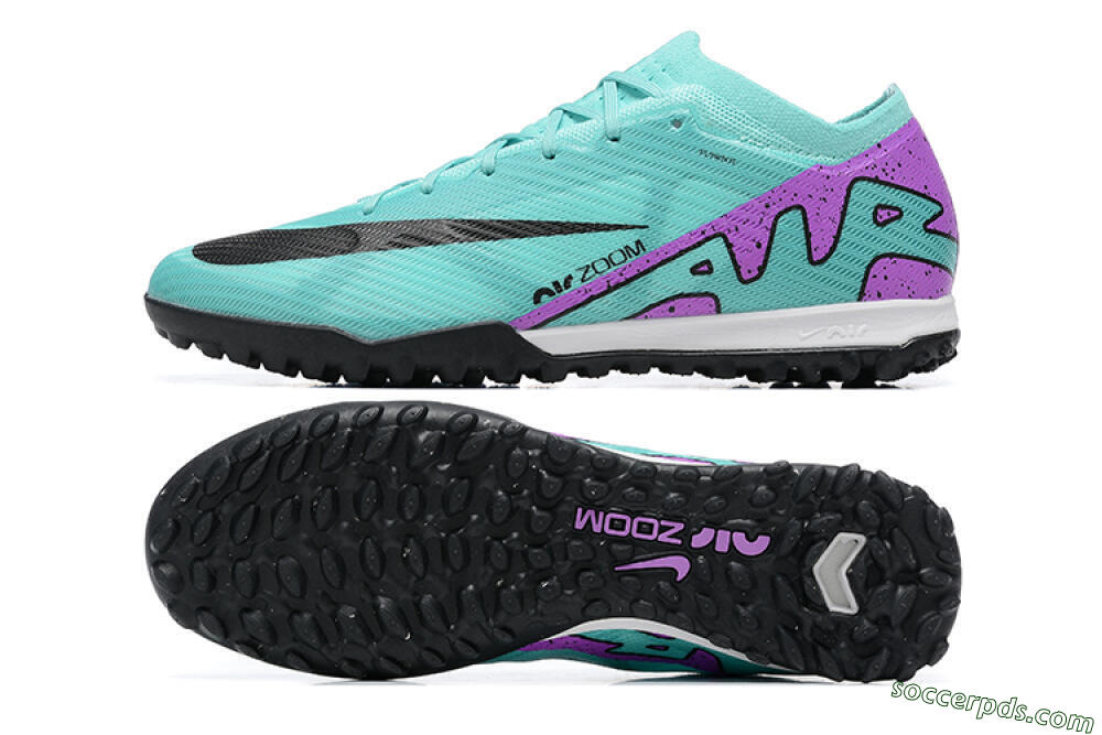 Nike Air Zoom Mercurial Vapor 15 Elite TF Low-Tops Football Shoes - Blue/Black/Purple 0
