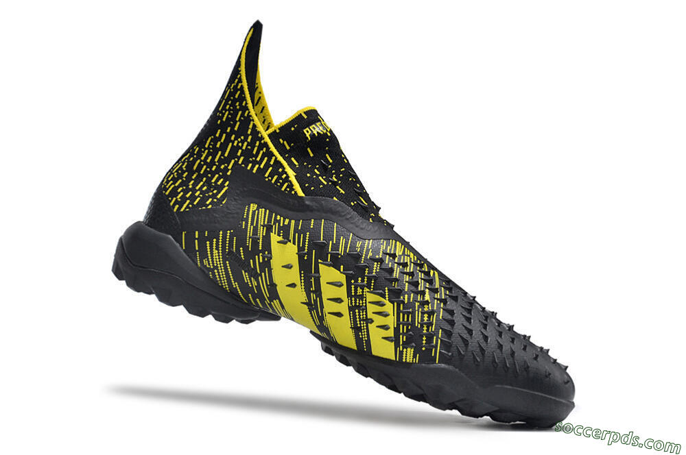 Adidas Predator Freak+ TF High-Tops Football Shoes - Black/Yellow 4