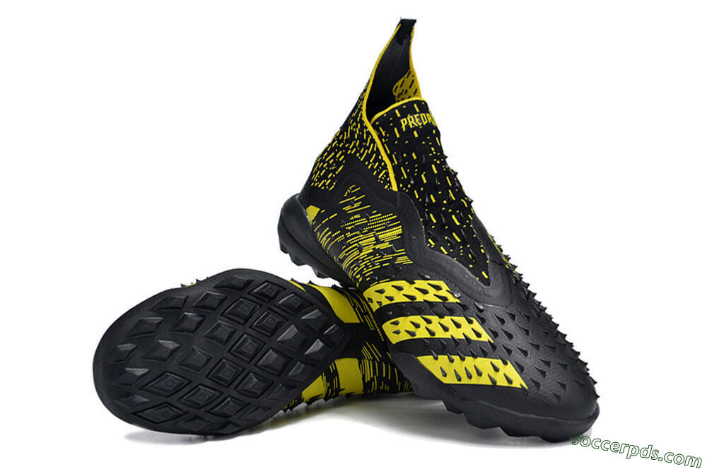 Adidas Predator Freak+ TF High-Tops Football Shoes - Black/Yellow 3