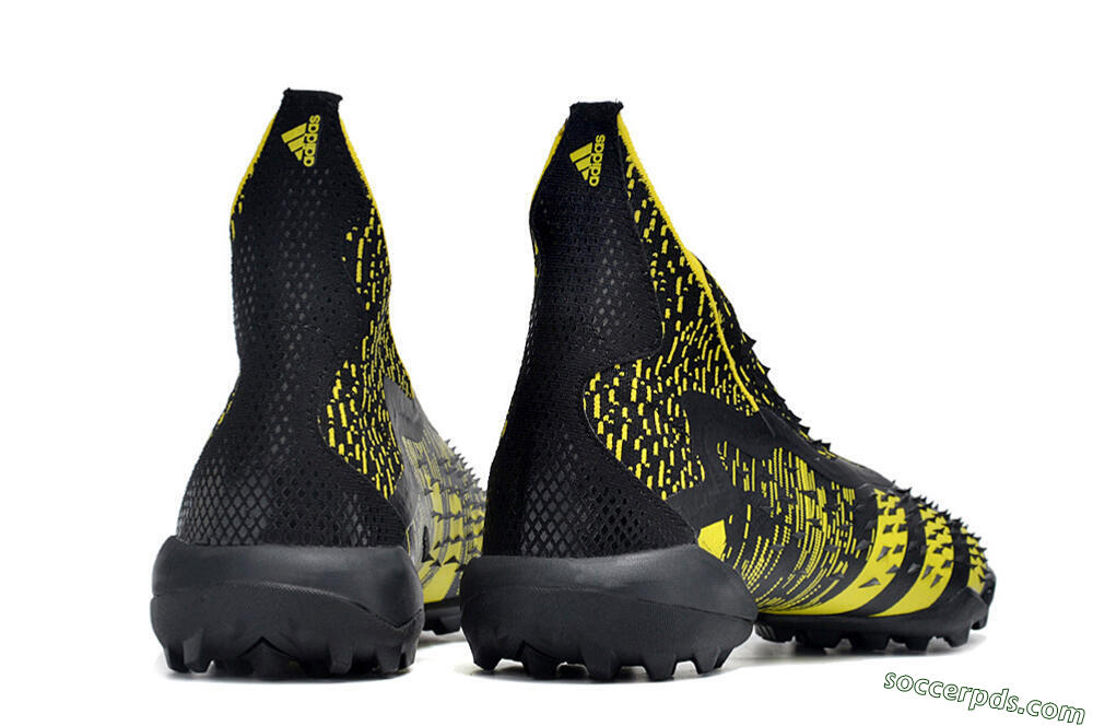 Adidas Predator Freak+ TF High-Tops Football Shoes - Black/Yellow 6