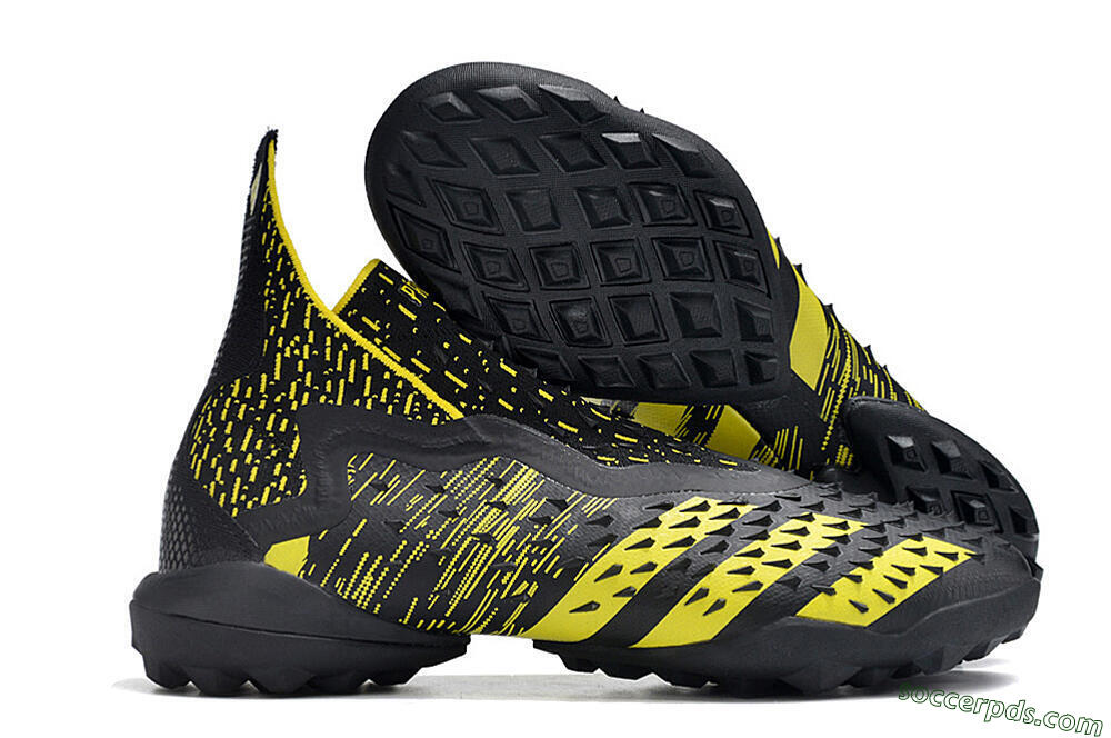 Adidas Predator Freak+ TF High-Tops Football Shoes - Black/Yellow 1