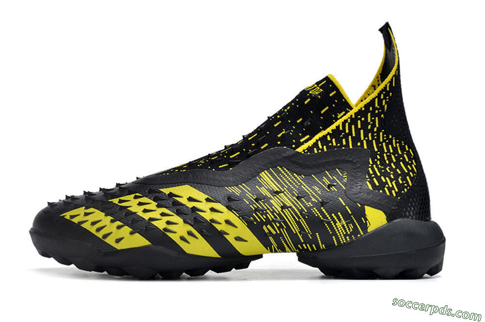 Adidas Predator Freak+ TF High-Tops Football Shoes - Black/Yellow 2